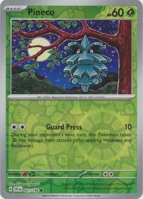 Pineco - 001/198 - Common Reverse Holo Scarlet &amp; Violet (Base Set) Reverse Holo Singles (Español)