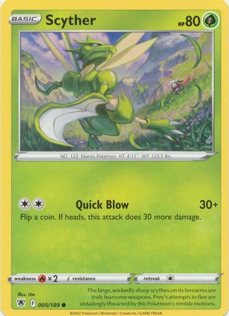 Scyther - 005/189 - Common Sword &amp; Shield: Astral Radiance Singles