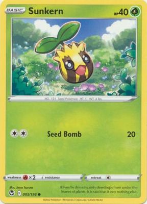Sunkern - 005/195 - Common Sword &amp; Shield: Silver Tempest Singles (Español)