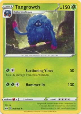 Tangrowth - 005/159 - Rare Crown Zenith Singles