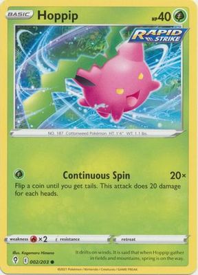 Hoppip - 002/203 - Common Sword &amp; Shield: Evolving Skies Singles (Español)
