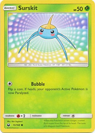 Surskit - 15/168 - Common
Sun &amp; Moon: Celestial Storm Singles(Español)