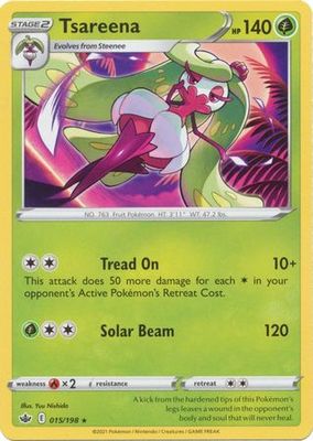 Tsareena - 015/198 - Rare
Sword &amp; Shield: Chilling Reign Singles