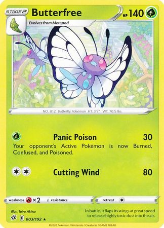 Butterfree - 003/192 - Rare Sword &amp; Shield: Rebel Clash Singles *Espanol*