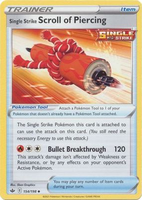 Single Strike Scroll of Piercing - 154/198 - Uncommon Sword &amp; Shield: Chilling Reign Singles