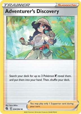 Adventurer&#39;s Discovery - 224/264 - Uncommon Sword &amp; Shield: Fusion Strike Singles