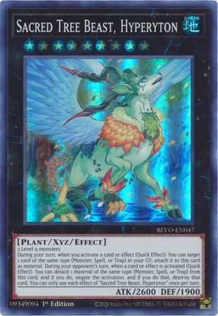 Sacred Tree Beast, Hyperyton - BLVO-EN047 - Super Rare 1st Edition
Blazing Vortex 1st Edition Singles