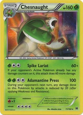 Chesnaught - 11/162 - Holo Rare
XY: Breakthrough Singles