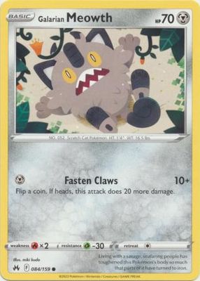 Galarian Meowth - 084/159 - Common Crown Zenith Singles