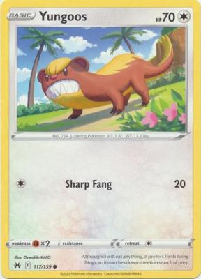 Yungoos - 117/159 - Common Crown Zenith Singles