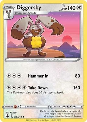 Diggersby - 215/264 - Uncommon Sword &amp; Shield: Fusion Strike Singles