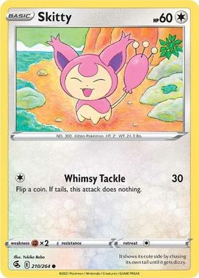 Skitty - 210/264 - Common Sword &amp; Shield: Fusion Strike Singles