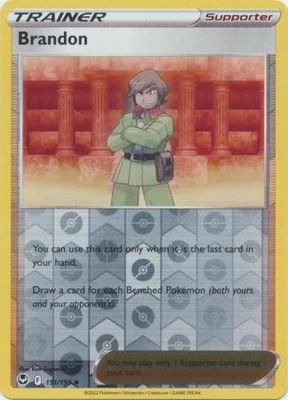 Brandon - 151/195 - Uncommon Reverse Holo
Sword &amp; Shield: Silver Tempest Reverse Holo Singles
