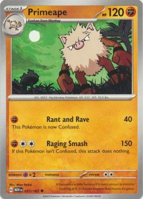 Primeape - 057/165 - Uncommon Scarlet &amp; Violet 151 Singles