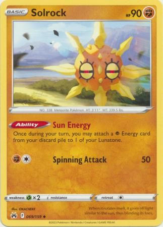 Solrock - 069/159 - Uncommon Crown Zenith Singles