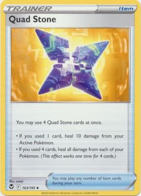Quad Stone - 163/195 - Uncommon Sword &amp; Shield: Silver Tempest Singles