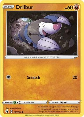 Drilbur - 147/264 - Common
Sword &amp; Shield: Fusion Strike Singles