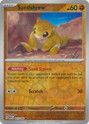 Sandshrew - 027/165 - Common Reverse Holo
Scarlet &amp; Violet 151 Reverse Holo Singles