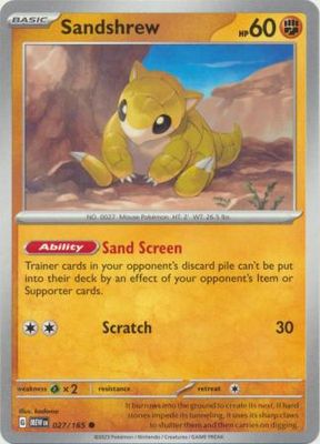 Sandshrew - 027/165 - Common Scarlet &amp; Violet 151 Singles