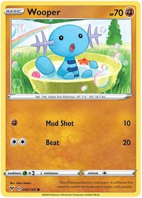 Wooper - 083/185 - Common
Sword &amp; Shield: Vivid Voltage Singles