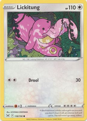Lickitung - 138/196 - Common
Sword &amp; Shield: Lost Origin Singles
