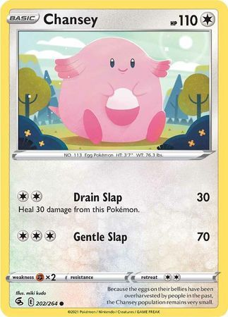 Chansey - 202/264 - Common
Sword &amp; Shield: Fusion Strike Singles