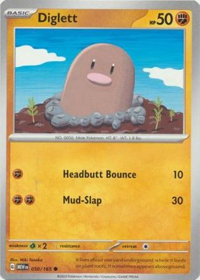 Diglett - 050/165 - Common
Scarlet &amp; Violet 151 Singles