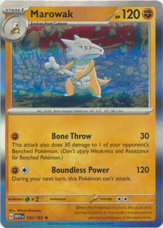 Marowak - 105/165 - Holo Rare Scarlet &amp; Violet 151 Singles