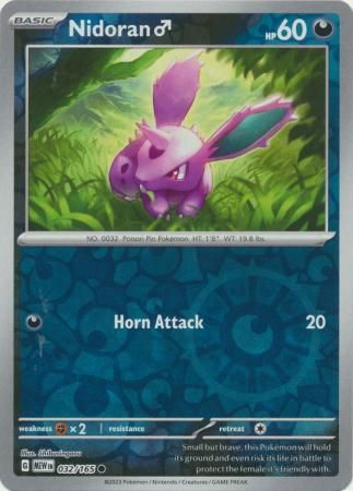 Nidoran - 032/165 - Common Reverse Holo Scarlet &amp; Violet 151 Reverse Holo Singles