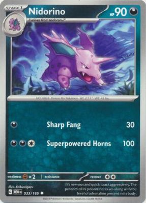 Nidorino - 033/165 - Uncommon Scarlet &amp; Violet 151 Singles