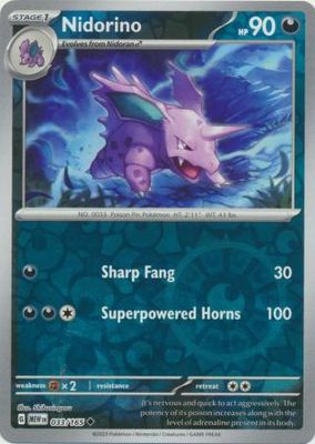 Nidorino - 033/165 - Uncommon Reverse Holo Scarlet &amp; Violet 151 Reverse Holo Singles