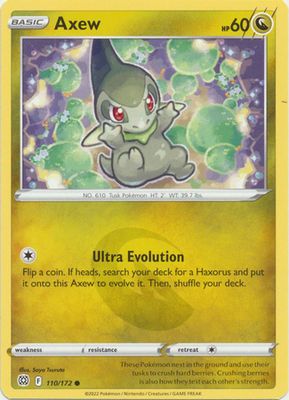 Axew - 110/172 - Common
Sword &amp; Shield: Brilliant Stars Singles