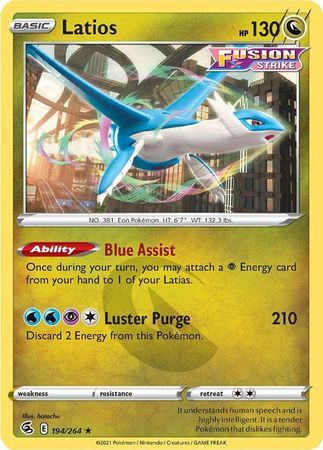 Latios - 194/264 - Rare Sword &amp; Shield: Fusion Strike Singles