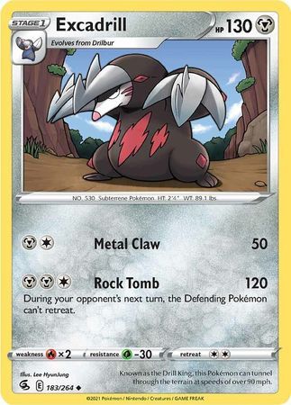 Excadrill - 183/264 - Uncommon Sword &amp; Shield: Fusion Strike Singles