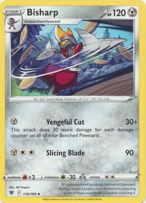 Bisharp - 116/189 - Uncommon
Sword &amp; Shield: Astral Radiance Singles
