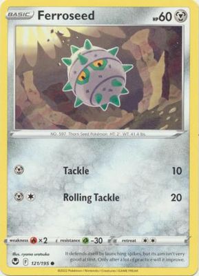 Ferroseed - 121/195 - Common Sword &amp; Shield: Silver Tempest Singles