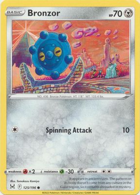 Bronzor - 125/196 - Common Sword &amp; Shield: Lost Origin Singles