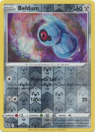 Beldum - 117/195 - Common Reverse Holo
Sword &amp; Shield: Silver Tempest Reverse Holo Singles