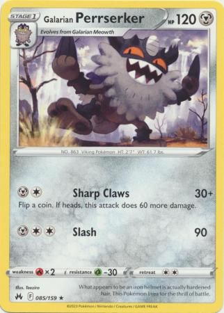 Galarian Perrserker - 085/159 - Rare Crown Zenith Singles