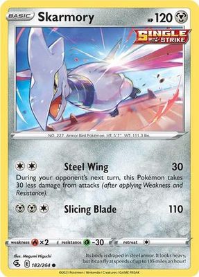 Skarmory - 182/264 - Common
Sword &amp; Shield: Fusion Strike Singles