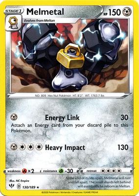 Melmetal - 130/189 - Rare Sword &amp; Shield: Darkness Ablaze Singles(Español)