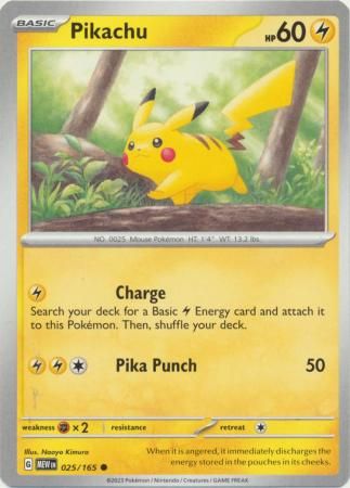 Pikachu - 025/165 - Common Scarlet &amp; Violet 151 Singles
