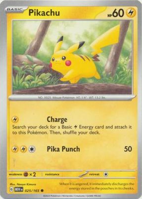 Pikachu - 025/165 - Common Scarlet &amp; Violet 151 Singles