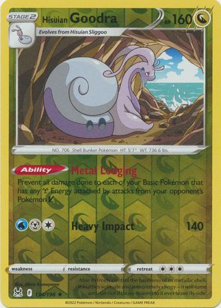 Hisuian Goodra - 134/196 - Holo Rare Reverse Holo
Sword &amp; Shield: Lost Origin Reverse Holo Singles