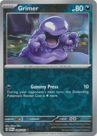 Grimer - 088/165 - Common Reverse Holo Scarlet &amp; Violet 151 Reverse Holo Singles