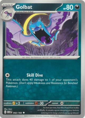 Golbat - 042/165 - Uncommon Scarlet &amp; Violet 151 Singles