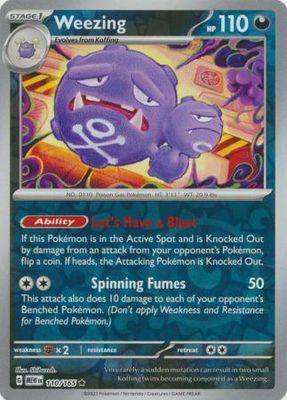 Weezing - 110/165 - Holo Rare Reverse Holo Scarlet &amp; Violet 151 Reverse Holo Singles