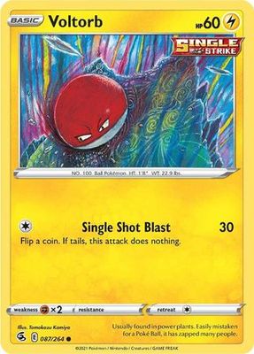 Voltorb - 087/264 - Common
Sword &amp; Shield: Fusion Strike Singles
