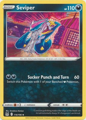 Seviper - 116/196 - Uncommon Sword &amp; Shield: Lost Origin Singles