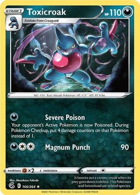 Toxicroak - 166/264 - Rare
Sword &amp; Shield: Fusion Strike Singles(Español)